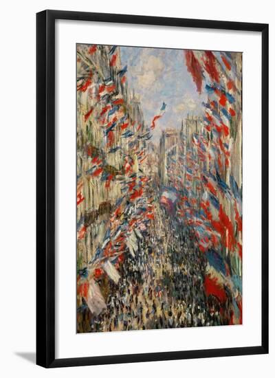 La Rue Montorgeuil, Paris, During the Celebrations of June 30, 1878-Claude Monet-Framed Giclee Print