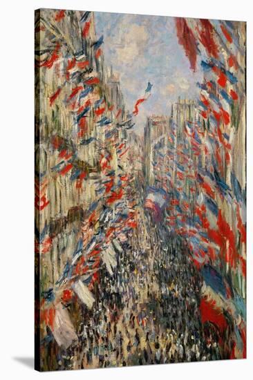 La Rue Montorgeuil, Paris, During the Celebrations of June 30, 1878-Claude Monet-Stretched Canvas