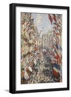 La Rue Montorgueil à Paris fête du 30 juin 1878-Claude Monet-Framed Giclee Print