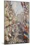 La Rue Montorgueil à Paris fête du 30 juin 1878-Claude Monet-Mounted Giclee Print