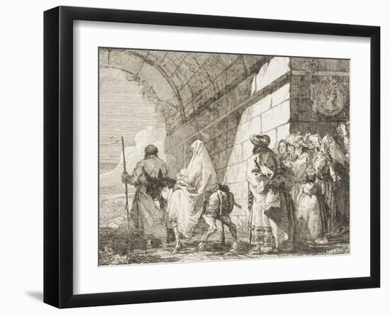 La Sacra Famiglia Esce Dalla Porta Di Una Citt-Giandomenico Tiepolo-Framed Giclee Print