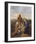 La Sainte Famille avec saint Jean, sainte Elisabeth et saint Joseph priant-Nicolas Poussin-Framed Giclee Print