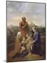 La Sainte Famille avec saint Jean, sainte Elisabeth et saint Joseph priant-Nicolas Poussin-Mounted Giclee Print