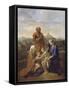 La Sainte Famille avec saint Jean, sainte Elisabeth et saint Joseph priant-Nicolas Poussin-Framed Stretched Canvas