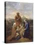 La Sainte Famille avec saint Jean, sainte Elisabeth et saint Joseph priant-Nicolas Poussin-Stretched Canvas