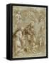 La Sainte Famille servie par les anges-Federico Barocci-Framed Stretched Canvas