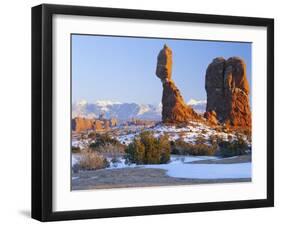 La Sal Mountains, Balanced Rock at Sunset, Arches National Park, Utah, USA-Scott T. Smith-Framed Photographic Print