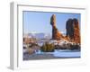 La Sal Mountains, Balanced Rock at Sunset, Arches National Park, Utah, USA-Scott T. Smith-Framed Photographic Print