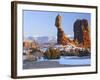 La Sal Mountains, Balanced Rock at Sunset, Arches National Park, Utah, USA-Scott T. Smith-Framed Photographic Print