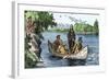 La Salle and His Companions Exploring the Lower Mississippi River for France, c.1682-null-Framed Giclee Print