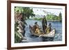 La Salle and His Companions Exploring the Lower Mississippi River for France, c.1682-null-Framed Giclee Print