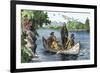 La Salle and His Companions Exploring the Lower Mississippi River for France, c.1682-null-Framed Giclee Print