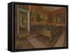 La Salle de billard au Menil Hubert-Edgar Degas-Framed Stretched Canvas