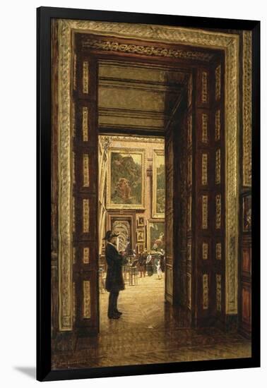 La Salle des Sept-Cheminées au Louvre, vue depuis la salle des Bijoux-Louis Beroud-Framed Giclee Print