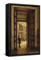 La Salle des Sept-Cheminées au Louvre, vue depuis la salle des Bijoux-Louis Beroud-Framed Stretched Canvas