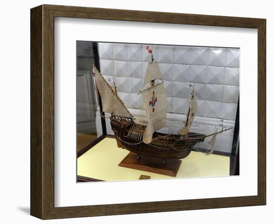 La Santa Mari?A. Ship Used by Columbus in This First Voyage, Model: 1:50-null-Framed Giclee Print