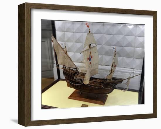 La Santa Mari?A. Ship Used by Columbus in This First Voyage, Model: 1:50-null-Framed Giclee Print