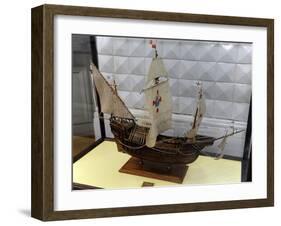 La Santa Mari?A. Ship Used by Columbus in This First Voyage, Model: 1:50-null-Framed Giclee Print