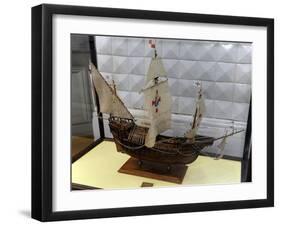 La Santa Mari?A. Ship Used by Columbus in This First Voyage, Model: 1:50-null-Framed Giclee Print