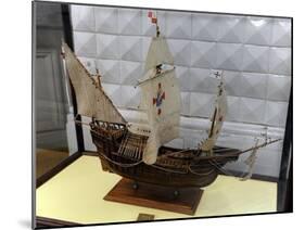 La Santa Mari?A. Ship Used by Columbus in This First Voyage, Model: 1:50-null-Mounted Giclee Print