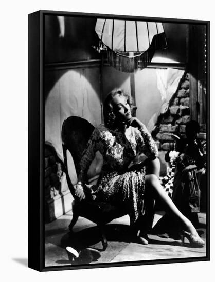 La scandaleuse by Berlin A Foreign Affair by BillyWilder with Marlene Dietrich, 1948 (b/w photo)-null-Framed Stretched Canvas
