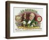 La Sciencia Brand Cigar Box Label-Lantern Press-Framed Art Print