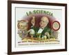 La Sciencia Brand Cigar Box Label-Lantern Press-Framed Art Print