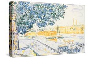 La Seine à Asnières, 1900 (w/c & pencil on paper)-Paul Signac-Stretched Canvas
