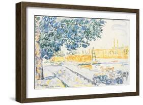 La Seine à Asnières, 1900 (w/c & pencil on paper)-Paul Signac-Framed Giclee Print