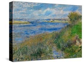 La Seine a Champrosay-banks of the Seine river at Champrosay, 1876 Canvas, 55 x 66 cm R. F.2737.-Pierre-Auguste Renoir-Stretched Canvas