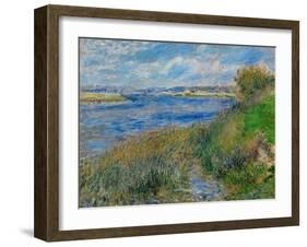 La Seine a Champrosay-banks of the Seine river at Champrosay, 1876 Canvas, 55 x 66 cm R. F.2737.-Pierre-Auguste Renoir-Framed Giclee Print