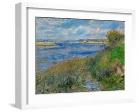 La Seine a Champrosay-banks of the Seine river at Champrosay, 1876 Canvas, 55 x 66 cm R. F.2737.-Pierre-Auguste Renoir-Framed Giclee Print