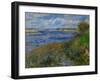 La Seine a Champrosay, Banks of the Seine River at Champrosay, 1876-Pierre-Auguste Renoir-Framed Giclee Print