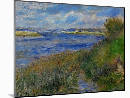 La Seine a Champrosay, Banks of the Seine River at Champrosay, 1876-Pierre-Auguste Renoir-Mounted Giclee Print