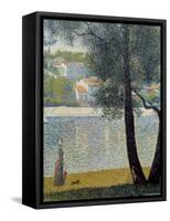 La Seine a Courbevoie Painting by Georges Seurat (1859-1891) 1885 Private Collection - the Seine At-Georges Pierre Seurat-Framed Stretched Canvas