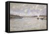 La Seine a Paris et le Pont de Grenelle, 1870-Alfred Sisley-Framed Stretched Canvas
