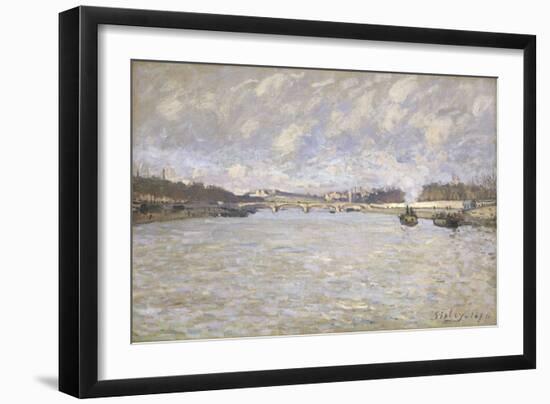 La Seine a Paris et le Pont de Grenelle, 1870-Alfred Sisley-Framed Giclee Print