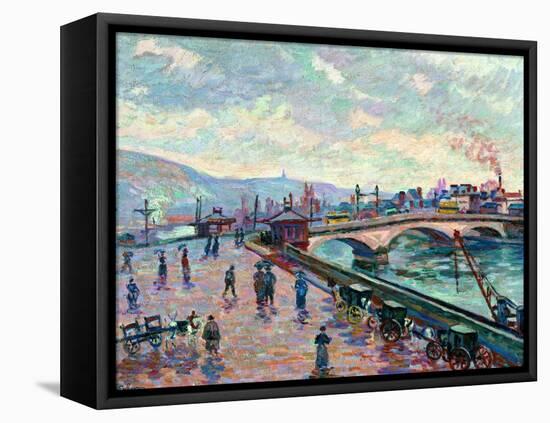 La Seine a Rouen-The Seine-river at Rouen.-Jean-Baptiste-Armand Guillaumin-Framed Stretched Canvas