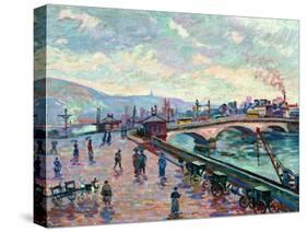 La Seine a Rouen-The Seine-river at Rouen.-Jean-Baptiste-Armand Guillaumin-Stretched Canvas