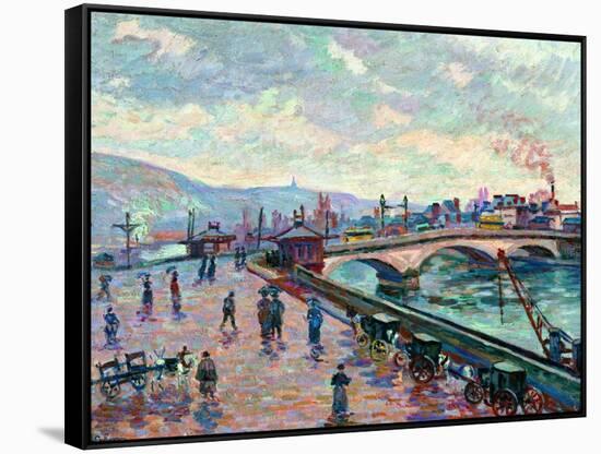 La Seine a Rouen-The Seine-river at Rouen.-Jean-Baptiste-Armand Guillaumin-Framed Stretched Canvas
