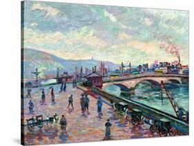 La Seine a Rouen-The Seine-river at Rouen.-Jean-Baptiste-Armand Guillaumin-Stretched Canvas