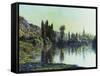 La Seine a Vetheuil, 1881-Claude Monet-Framed Stretched Canvas