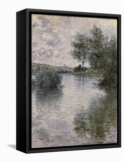 La Seine à Vétheuil-Claude Monet-Framed Stretched Canvas