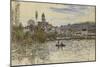 La Seine à Vétheuil-Claude Monet-Mounted Giclee Print