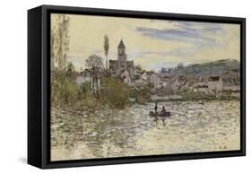 La Seine à Vétheuil-Claude Monet-Framed Stretched Canvas