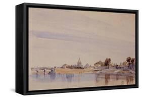 La Seine au pont de Grenelle, Paris (XVème-XVIème arr.), avant 1837-Richardson-Framed Stretched Canvas