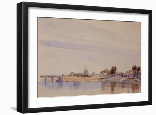 La Seine au pont de Grenelle, Paris (XVème-XVIème arr.), avant 1837-Richardson-Framed Giclee Print