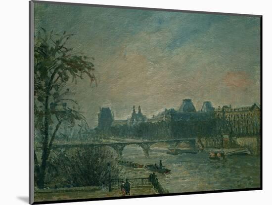 La Seine et le Louvre, 1903 Paris: Seine river and Louvre Palace. Canvas 46 x 55 cm R. F. 1972-32.-Camille Pissarro-Mounted Giclee Print