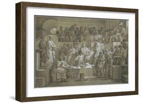 La sentence de Ligarius ou Cicéron plaidant devant César-Charles Meynier-Framed Giclee Print