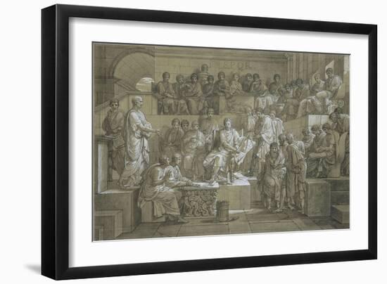 La sentence de Ligarius ou Cicéron plaidant devant César-Charles Meynier-Framed Giclee Print